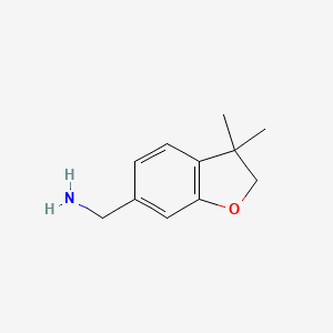 molecular formula C11H15NO B13332618 (3,3-Dimethyl-2,3-dihydrobenzofuran-6-yl)methanamine 