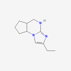 molecular formula C11H17N3 B13332626 11-Ethyl-1,8,10-triazatricyclo[7.3.0.0,2,6]dodeca-9,11-diene 