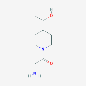 molecular formula C9H18N2O2 B13332667 2-Amino-1-(4-(1-hydroxyethyl)piperidin-1-yl)ethan-1-one 