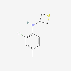 molecular formula C10H12ClNS B13332703 N-(2-Chloro-4-methylphenyl)thietan-3-amine 