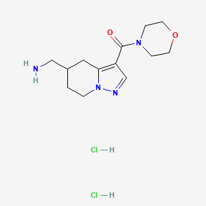 molecular formula C13H22Cl2N4O2 B13332709 (5-(Aminomethyl)-4,5,6,7-tetrahydropyrazolo[1,5-a]pyridin-3-yl)(morpholino)methanone dihydrochloride 