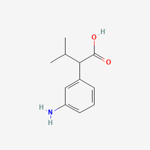 molecular formula C11H15NO2 B13332723 2-(3-Aminophenyl)-3-methylbutanoic acid 