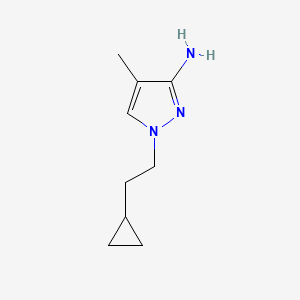 molecular formula C9H15N3 B13332737 1-(2-cyclopropylethyl)-4-methyl-1H-pyrazol-3-amine 