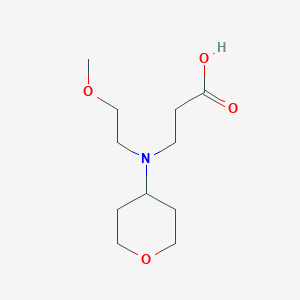 molecular formula C11H21NO4 B13332757 3-((2-methoxyethyl)(tetrahydro-2H-pyran-4-yl)amino)propanoic acid 