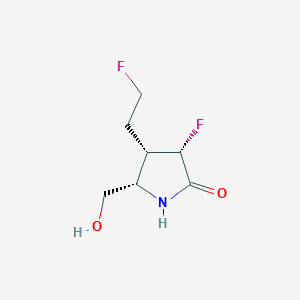 molecular formula C7H11F2NO2 B13332765 (3S,4S,5S)-3-Fluoro-4-(2-fluoroethyl)-5-(hydroxymethyl)pyrrolidin-2-one 