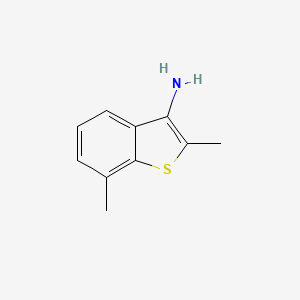 molecular formula C10H11NS B13332773 2,7-Dimethyl-1-benzothiophen-3-amine 