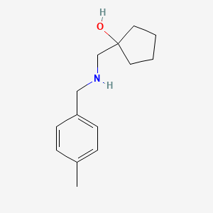 molecular formula C14H21NO B13332787 1-(((4-Methylbenzyl)amino)methyl)cyclopentan-1-ol 