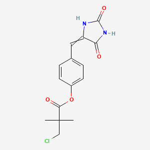 molecular formula C15H15ClN2O4 B1333282 [4-[(2,5-Dioxoimidazolidin-4-ylidene)methyl]phenyl] 3-chloro-2,2-dimethylpropanoate CAS No. 245072-83-7