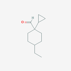 molecular formula C12H20O B13332824 1-Cyclopropyl-4-ethylcyclohexane-1-carbaldehyde 