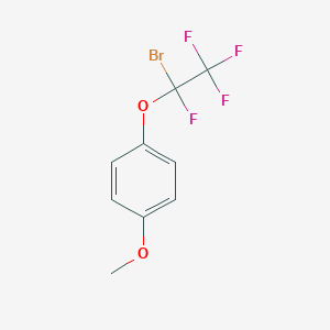 molecular formula C9H7BrF4O2 B13332866 1-(1-Bromo-1,2,2,2-tetrafluoroethoxy)-4-methoxybenzene 