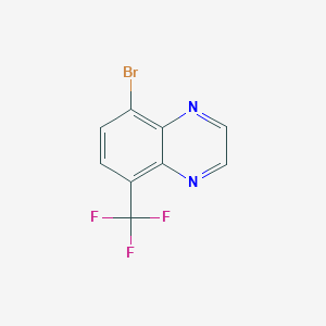 molecular formula C9H4BrF3N2 B13332874 5-Bromo-8-(trifluoromethyl)quinoxaline 