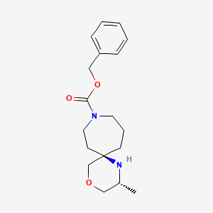 molecular formula C18H26N2O3 B13332892 Rel-benzyl (2R,6R)-2-methyl-4-oxa-1,9-diazaspiro[5.6]dodecane-9-carboxylate 