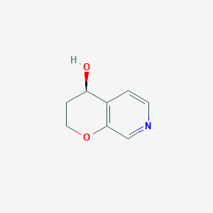 molecular formula C8H9NO2 B13332904 (R)-3,4-Dihydro-2H-pyrano[2,3-c]pyridin-4-ol 