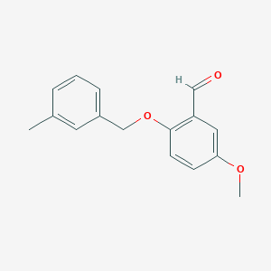 molecular formula C16H16O3 B13332906 5-Methoxy-2-((3-methylbenzyl)oxy)benzaldehyde 