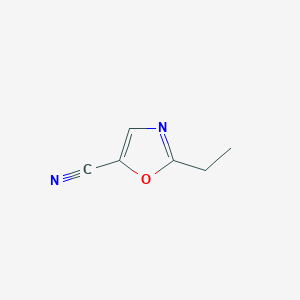 molecular formula C6H6N2O B13332918 2-Ethyloxazole-5-carbonitrile 