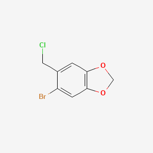 molecular formula C8H6BrClO2 B1333293 5-溴-6-(氯甲基)苯并[d][1,3]二噁烷 CAS No. 64603-67-4