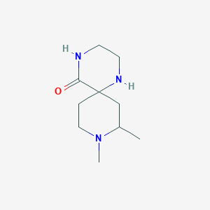 molecular formula C10H19N3O B13332935 8,9-Dimethyl-1,4,9-triazaspiro[5.5]undecan-5-one 