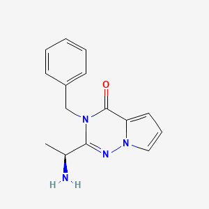 molecular formula C15H16N4O B13332948 (S)-2-(1-Aminoethyl)-3-benzylpyrrolo[2,1-f][1,2,4]triazin-4(3H)-one 