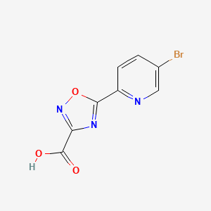 molecular formula C8H4BrN3O3 B13332957 5-(5-Bromopyridin-2-yl)-1,2,4-oxadiazole-3-carboxylic acid 