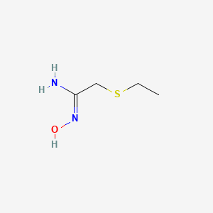 molecular formula C4H10N2OS B13332975 2-(Ethylsulfanyl)-N'-hydroxyethanimidamide 