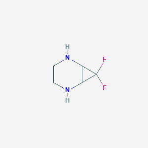 molecular formula C5H8F2N2 B13332983 7,7-Difluoro-2,5-diazabicyclo[4.1.0]heptane 