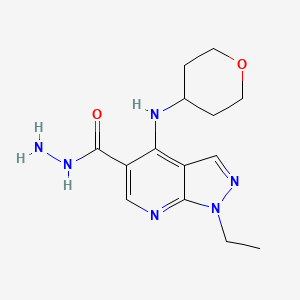 1-ethyl-4-[(tetrahydro-2H-pyran-4-yl)amino]-1H-Pyrazolo[3,4-b]pyridine-5-carboxylic acid hydrazide