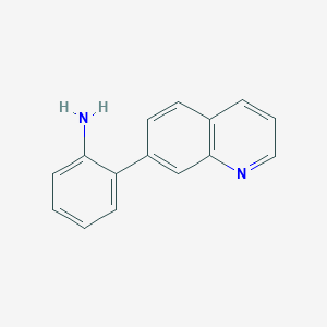 molecular formula C15H12N2 B13333022 2-(Quinolin-7-yl)aniline 