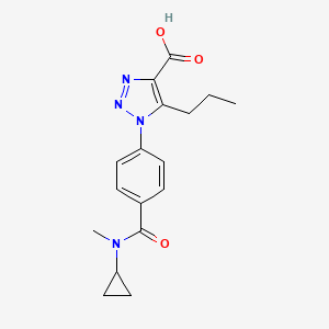 molecular formula C17H20N4O3 B13333083 1-(4-(Cyclopropyl(methyl)carbamoyl)phenyl)-5-propyl-1H-1,2,3-triazole-4-carboxylic acid 