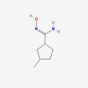 molecular formula C7H14N2O B13333092 N'-hydroxy-3-methylcyclopentane-1-carboximidamide 