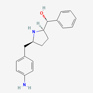 molecular formula C18H22N2O B13333109 (R)-((2R,5S)-5-(4-aminobenzyl)pyrrolidin-2-yl)(phenyl)methanol 