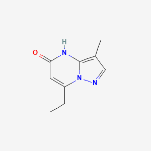 molecular formula C9H11N3O B13333127 7-Ethyl-3-methyl-4H,5H-pyrazolo[1,5-a]pyrimidin-5-one 