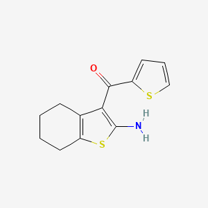 molecular formula C13H13NOS2 B1333320 (2-氨基-4,5,6,7-四氢-1-苯并噻吩-3-基)(噻吩-2-基)甲酮 CAS No. 29462-24-6