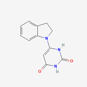 molecular formula C12H11N3O2 B13333225 6-(indolin-1-yl)pyrimidine-2,4(1H,3H)-dione 