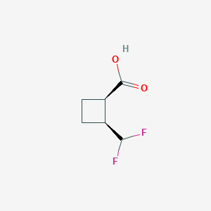 molecular formula C6H8F2O2 B13333234 (1R,2S)-2-(Difluoromethyl)cyclobutane-1-carboxylic acid 