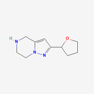 molecular formula C10H15N3O B13333291 2-(Oxolan-2-yl)-4H,5H,6H,7H-pyrazolo[1,5-a]pyrazine 