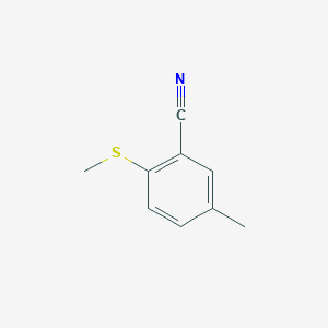 molecular formula C9H9NS B13333299 5-Methyl-2-(methylthio)benzonitrile 