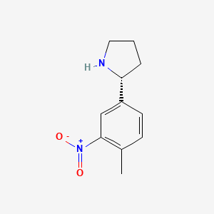 molecular formula C11H14N2O2 B13333324 (R)-2-(4-Methyl-3-nitrophenyl)pyrrolidine 