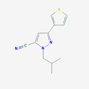 molecular formula C12H13N3S B13333341 1-isobutyl-3-(thiophen-3-yl)-1H-pyrazole-5-carbonitrile 