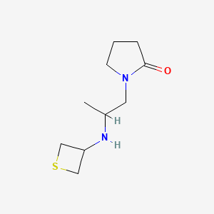 molecular formula C10H18N2OS B13333355 1-(2-(Thietan-3-ylamino)propyl)pyrrolidin-2-one 