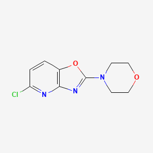 molecular formula C10H10ClN3O2 B13333382 5-Chloro-2-morpholinooxazolo[4,5-b]pyridine 