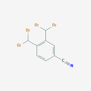 molecular formula C9H5Br4N B13333410 3,4-Bis(dibromomethyl)benzonitrile 