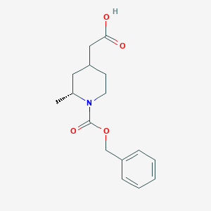 2-((2R)-1-((Benzyloxy)carbonyl)-2-methylpiperidin-4-yl)acetic acid