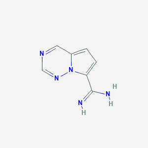 molecular formula C7H7N5 B13333448 Pyrrolo[2,1-f][1,2,4]triazine-7-carboximidamide 