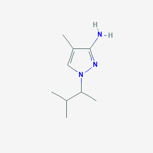 molecular formula C9H17N3 B13333528 4-Methyl-1-(3-methylbutan-2-yl)-1H-pyrazol-3-amine 