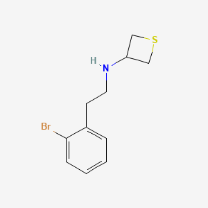 molecular formula C11H14BrNS B13333560 N-(2-Bromophenethyl)thietan-3-amine 