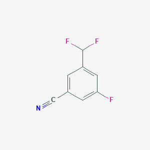 molecular formula C8H4F3N B13333563 3-(Difluoromethyl)-5-fluorobenzonitrile 