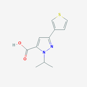 molecular formula C11H12N2O2S B13333593 1-isopropyl-3-(thiophen-3-yl)-1H-pyrazole-5-carboxylic acid 