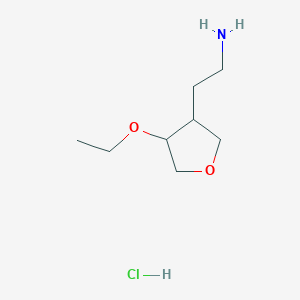 molecular formula C8H18ClNO2 B13333672 2-(4-Ethoxytetrahydrofuran-3-yl)ethan-1-amine hydrochloride 