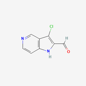 molecular formula C8H5ClN2O B13333690 3-chloro-1H-pyrrolo[3,2-c]pyridine-2-carbaldehyde 