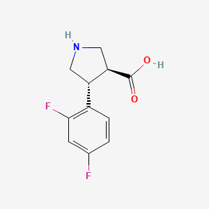 molecular formula C11H11F2NO2 B13333720 (3S,4R)-4-(2,4-Difluorophenyl)pyrrolidine-3-carboxylic acid 